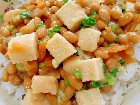 納豆の食べ方-高野豆腐＆しそ大根♪